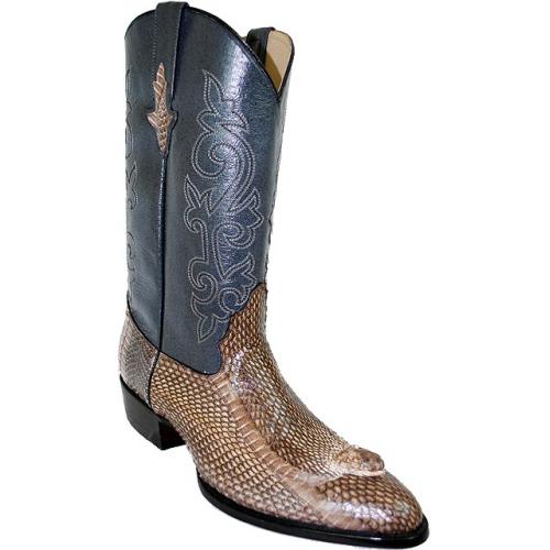 Pecos Bill All-Over Taupe King Cobra Head Cowboy Boots